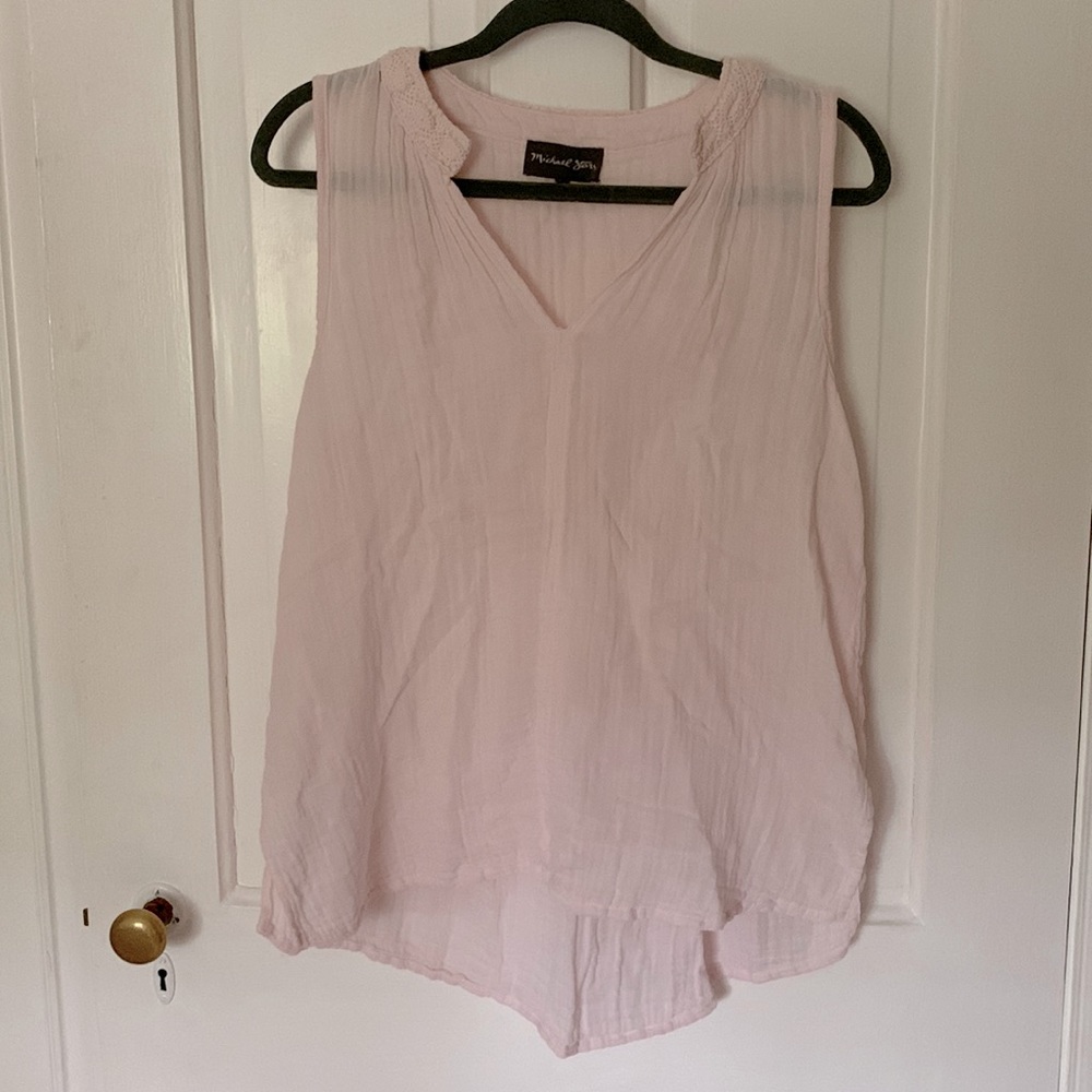 Michael Stars gauze pink v neck tank